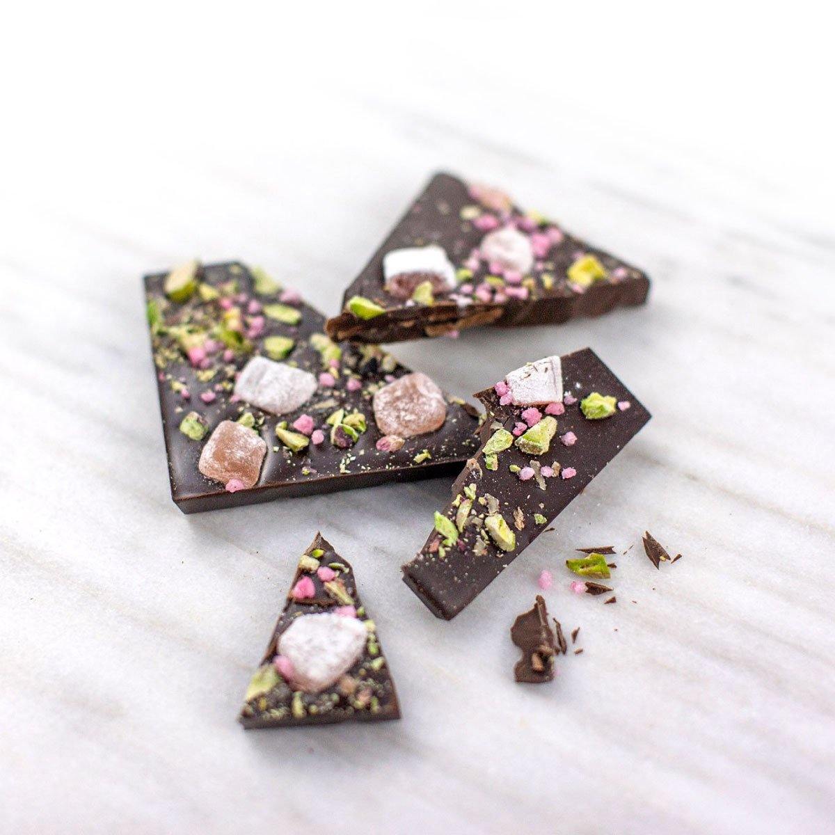 Dark Chocolate Turkish Delight & Pistachio Block -  Absolutely Beautiful Flowers NSW