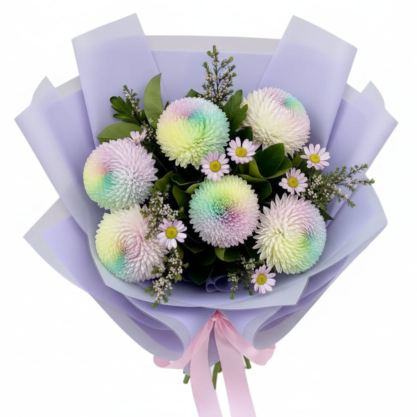 Rainbow Mum Bouquet